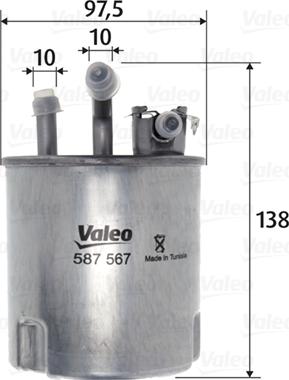 Valeo 587567 - filtrpaliwaNIX-TRAIL2.2DCI4X4/NIX-TRAIL2.2DCI autosila-amz.com