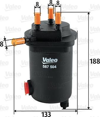 Valeo 587504 - Топливный фильтр autosila-amz.com