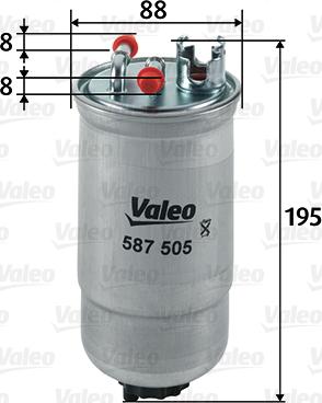 Valeo 587505 - Топливный фильтр autosila-amz.com