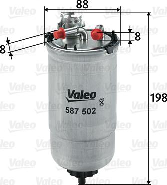 Valeo 587502 - Топливный фильтр autosila-amz.com