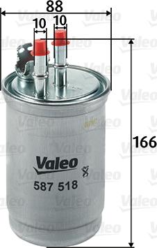 Valeo 587518 - Топливный фильтр autosila-amz.com