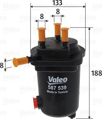 Valeo 587539 - Топливный фильтр autosila-amz.com