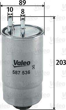 Valeo 587536 - Топливный фильтр autosila-amz.com