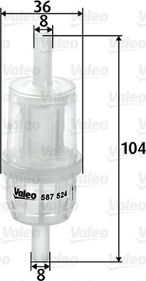 Valeo 587524 - Топливный фильтр autosila-amz.com