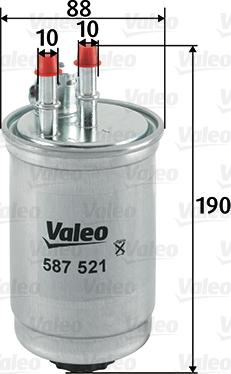 Valeo 587521 - Топливный фильтр autosila-amz.com