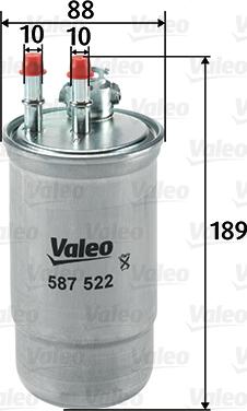 Valeo 587522 - Топливный фильтр autosila-amz.com