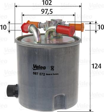 Valeo 587572 - Топливный фильтр autosila-amz.com
