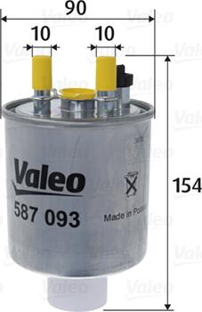 Valeo 587093 - Топливный фильтр autosila-amz.com