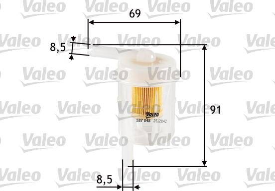 Valeo 587048 - Топливный фильтр autosila-amz.com