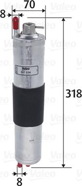 Valeo 587034 - Топливный фильтр autosila-amz.com