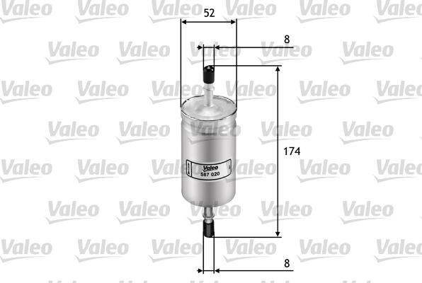 Valeo 587020 - Топливный фильтр autosila-amz.com