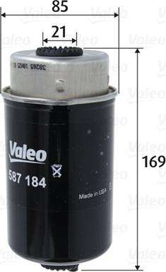 Valeo 587184 - Топливный фильтр autosila-amz.com