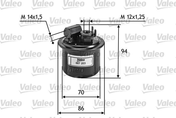 Valeo 587203 - Топливный фильтр autosila-amz.com