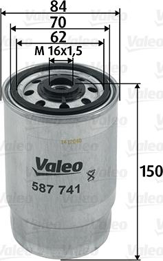 Valeo 587741 - Топливный фильтр autosila-amz.com