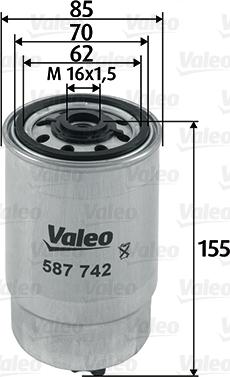 Valeo 587742 - Топливный фильтр autosila-amz.com