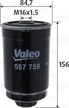 Valeo 587759 - Топливный фильтр autosila-amz.com