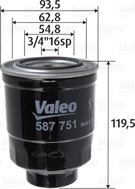 Valeo 587751 - Топливный фильтр autosila-amz.com