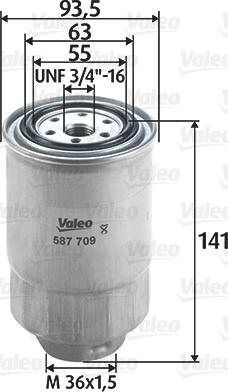 Valeo 587709 - Топливный фильтр autosila-amz.com