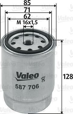 Valeo 587706 - Топливный фильтр autosila-amz.com