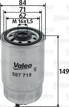 Valeo 587715 - Топливный фильтр autosila-amz.com