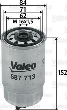 Valeo 587713 - Топливный фильтр autosila-amz.com