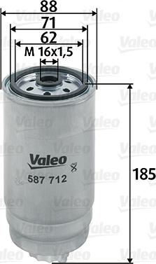 Valeo 587712 - Топливный фильтр autosila-amz.com