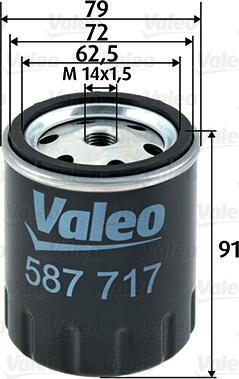 Valeo 587717 - Топливный фильтр autosila-amz.com