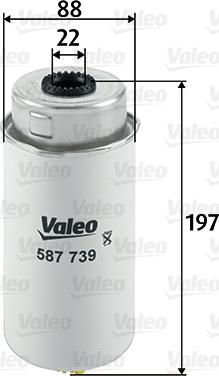 Valeo 587739 - Топливный фильтр autosila-amz.com