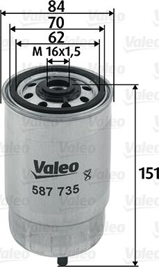 Valeo 587735 - Топливный фильтр autosila-amz.com
