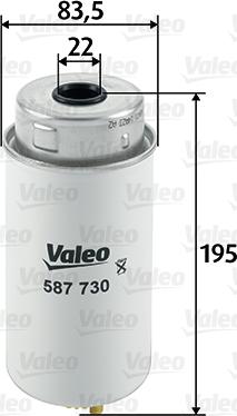 Valeo 587730 - Топливный фильтр autosila-amz.com