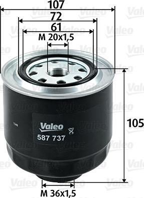 Valeo 587737 - Топливный фильтр autosila-amz.com