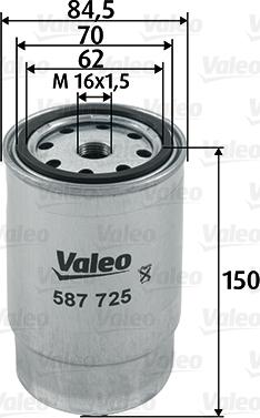 Valeo 587725 - Топливный фильтр autosila-amz.com