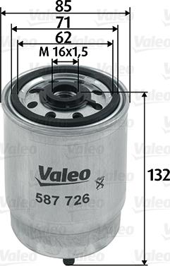 Valeo 587726 - Топливный фильтр autosila-amz.com