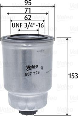 Valeo 587728 - Топливный фильтр autosila-amz.com