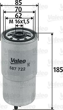 Valeo 587722 - фильтр топливный BMW autosila-amz.com