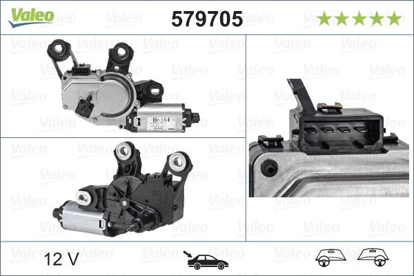 Valeo 579705 - Двигатель стеклоочистителя autosila-amz.com