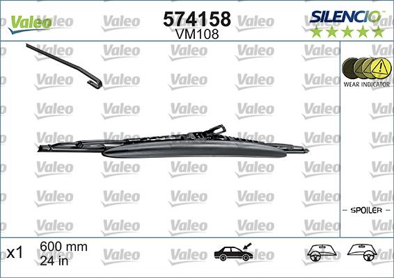 Valeo 574158 - Щетка стеклоочистителя autosila-amz.com