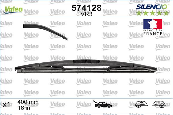 Valeo 574128 - 400ММ 1 ШТ КАРКАСН. (VM3) (ЗАДН) SILENCIO PERFORMANCE autosila-amz.com