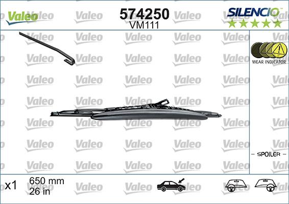 Valeo 574250 - Щетка стеклоочистителя autosila-amz.com