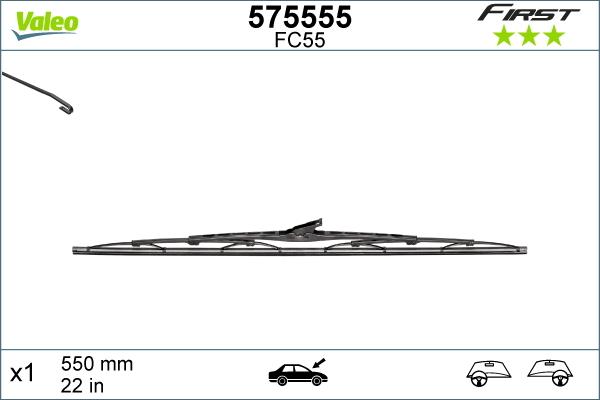 Valeo 575555 - Щетка стеклоочистителя autosila-amz.com