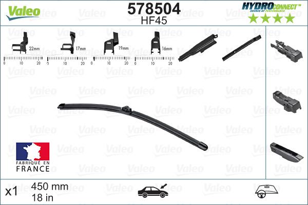 Valeo 578504 - Щетка стеклоочистителя autosila-amz.com