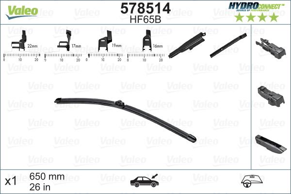 Valeo 578514 - Щетка стеклоочистителя autosila-amz.com