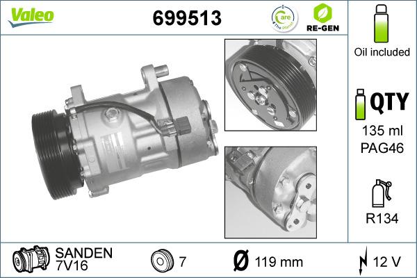 Valeo 699513 - Компрессор кондиционера autosila-amz.com