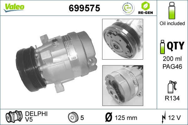 Valeo 699575 - Компрессор кондиционера autosila-amz.com