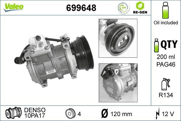 Valeo 699648 - Компрессор кондиционера autosila-amz.com