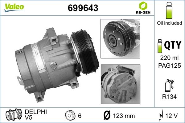 Valeo 699643 - Компрессор кондиционера autosila-amz.com