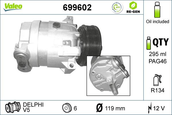 Valeo 699602 - Компрессор кондиционера autosila-amz.com