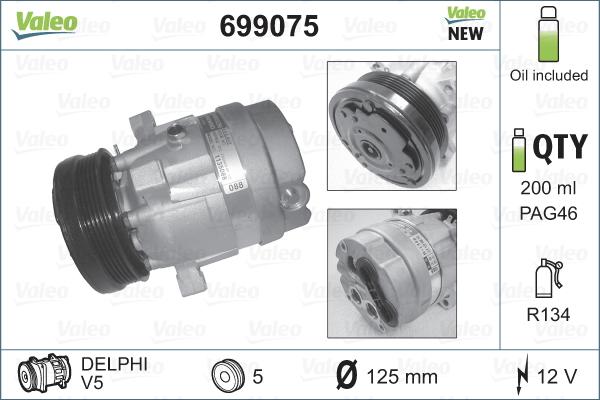 Valeo 699075 - Компрессор кондиционера autosila-amz.com