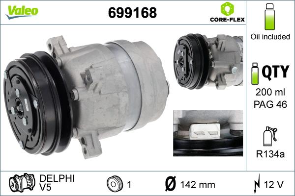 Valeo 699168 - Компрессор кондиционера autosila-amz.com