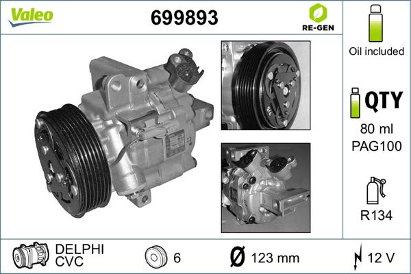 Valeo 699893 - Компрессор кондиционера autosila-amz.com